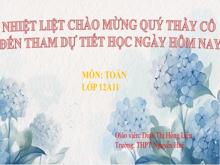 Bài giảng Toán 12 (Chân trời sáng tạo) - Chương V: Phương trình mặt phẳng, đường thẳng, mặt cầu trong không gian - Bài 1: Phương trình mặt phẳng - Đinh Thị Hồng Liên