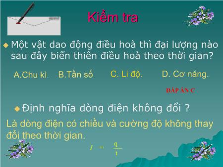 Bài giảng Vật lí 12 - Bài 12: Đại cương về dòng điện xoay chiều