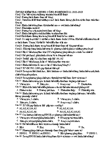 Câu hỏi ôn tập Công nghệ 11 - Năm học 2022-2023