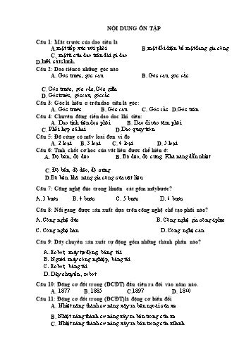 Câu hỏi ôn tập Công nghệ Lớp 11