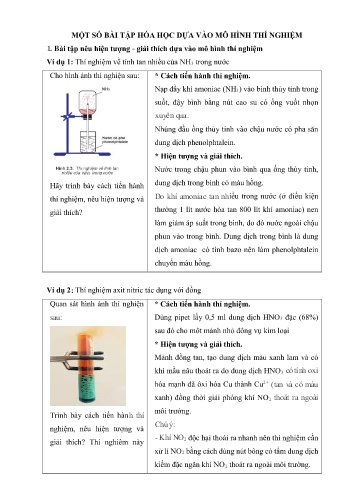 Chuyên đề Bồi dưỡng HSG Hóa học 11 - Bài: Một số bài tập Hóa học dựa vào mô hình thí nghiệm