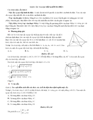 Chuyên đề Bồi dưỡng HSG Toán 12 - Bài: Mặt cầu ngoại tiếp khối đa diện