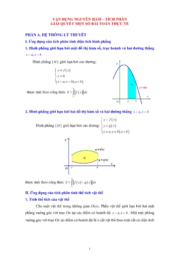 Chuyên đề Bồi dưỡng HSG Toán 12 - Bài: Vận dụng nguyên hàm. Tích phân giải quyết 1 số bài Toán thực tế