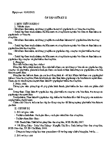 Đề cương ôn tập cuối học kì II Giáo dục Kinh tế và Pháp luật 12 - Năm học 2020-2021