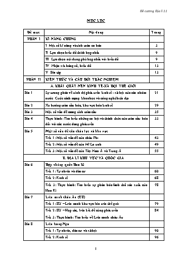 Đề cương ôn tập Địa lí Lớp 11