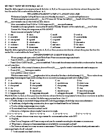 Đề minh họa tốt nghiệp THPT Tiếng Anh - Đề 18 (Có đáp án)