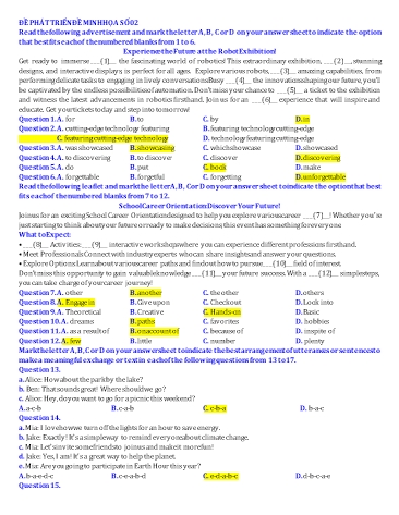 Đề minh họa tốt nghiệp THPT Tiếng Anh - Đề 2 (Có đáp án)