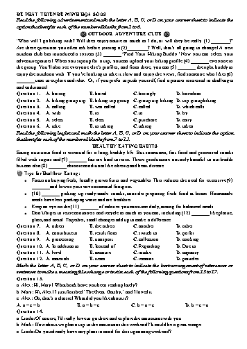 Đề minh họa tốt nghiệp THPT Tiếng Anh - Đề 8 (Có đáp án)