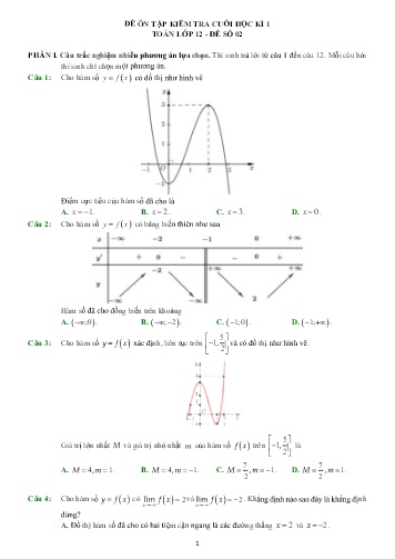 Đề ôn tập cuối học kì I Toán 12 - Đề 2
